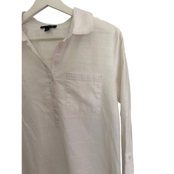 Tommy Hilfiger‎ Shirt Womens Medium White Half Button Front Long Sleeve - Picture 6 of 9